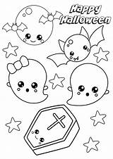 Halloween Cute Coloring Pages Drawings Sheets Printable Choose Board Kids sketch template