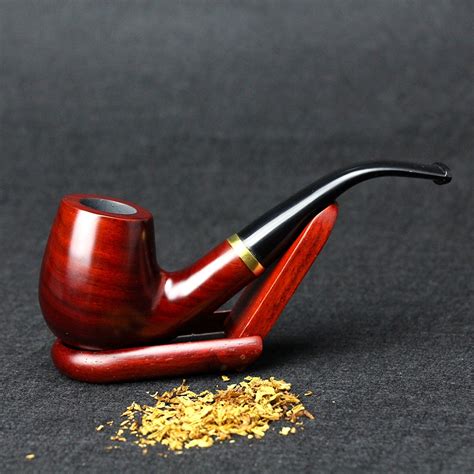 classic bent wooden pipe tobacco pipe 9mm filter smoking pipe with 10