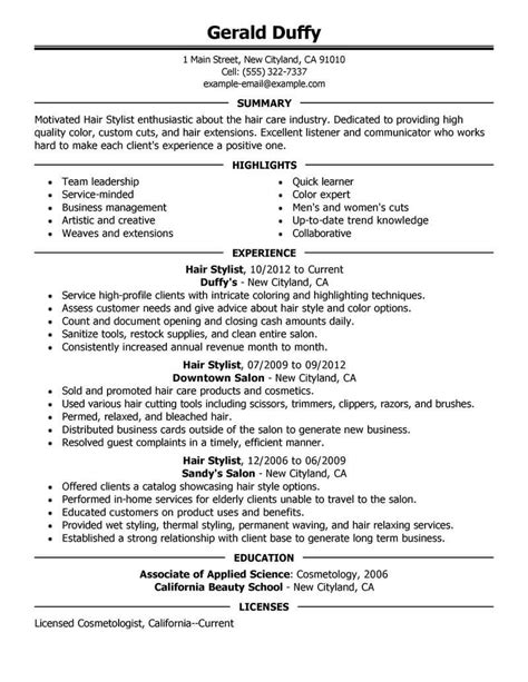 hair stylist resume   professional resume writing service