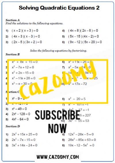 equations worksheets practice questions  answers cazoomy