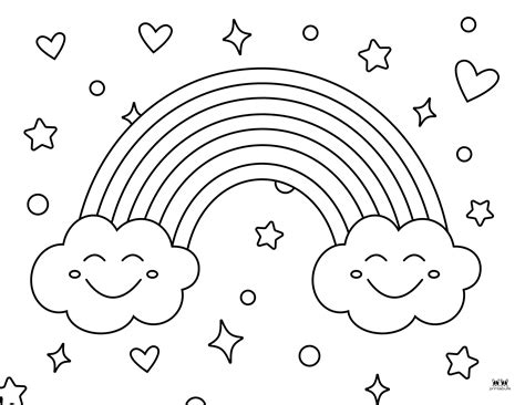 rainbow coloring pages printable kids sheets nature cute spring