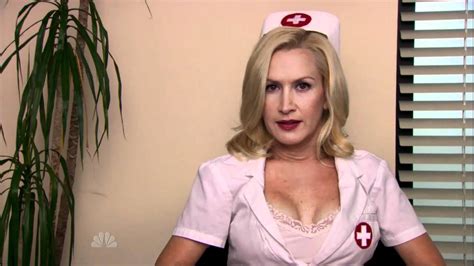angela kinsey sexy nurse outfit from the office s