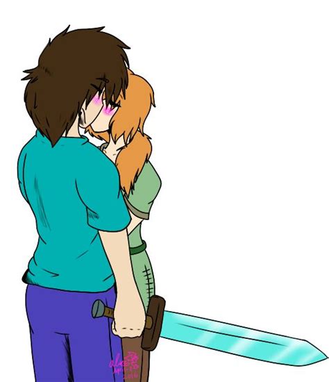 Image Result For Minecraft Steve And Alex Kissing