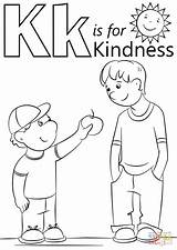 Kindness Coloring Pages Letter Printable Acts Kind Preschool Color Kids Sheets Activities Drawing Pre Printables Words Getcolorings Alphabet Work Dot sketch template