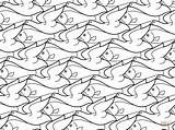 Coloring Pages Escher Tessellation Fish Bird Mc Printable Supercoloring sketch template