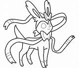 Sylveon Pokemon Eevee Coloring Pages Evolutions Evolution Printable Drawing Cute Color Espeon Pikachu Print Kids Getcolorings Getdrawings Adults Easy Pag sketch template