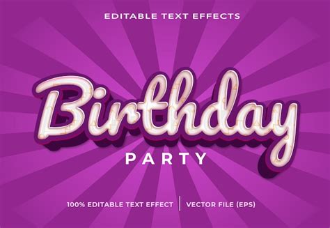 premium vector  editable text effect  birthday party