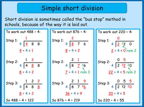 simple short division mnm  students