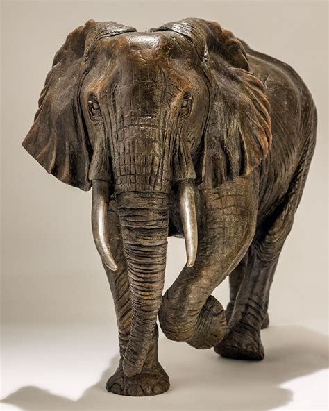 bronze elephant sculpture sold  nick mackman animal sculpture