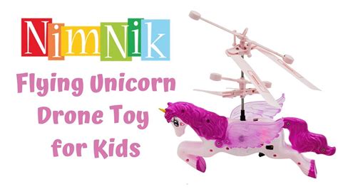 nimnik flying unicorn drone kids toy hand controlled rc helicopter  flashing ufo led lights