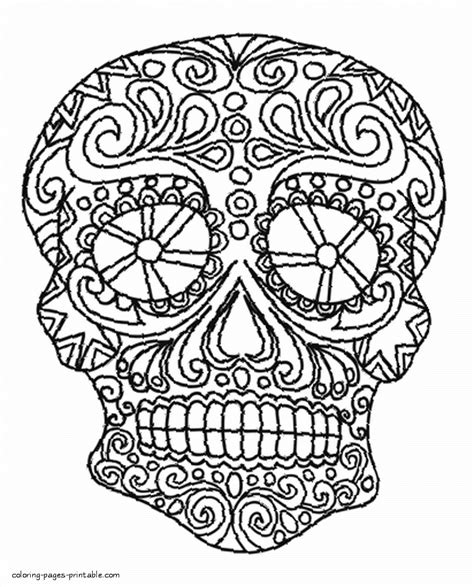 skull adult colouring coloring pages printablecom