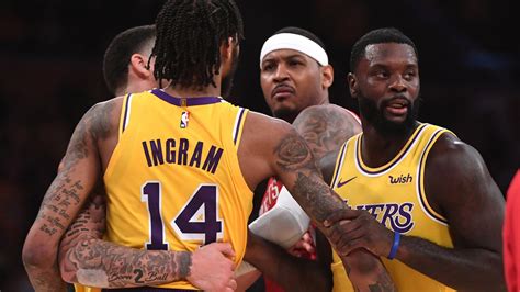 Lakers Rockets Brawl Anthony Blames Fight On Rondos Spitting Incident