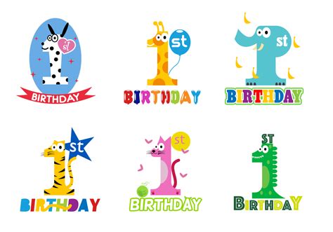 st birthday card vector art icons  graphics