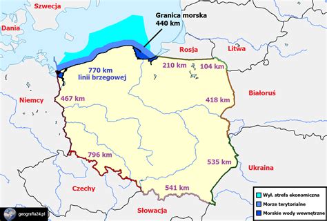 polozenie  granice polski geografiapl