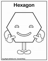 Coloring Hexagon Pages Preschool Shapes Shape Printable Basic Kids Emoji Set Worksheets Crafts Choose Board sketch template