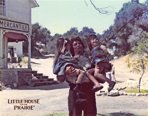 michael landon carrying the greenbush twins on the set of little house on the prairie ~little