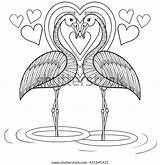 Zentangle Flamingo sketch template