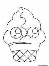 Kawaii Coloring Pages Icecream Printable sketch template