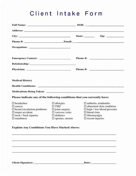 Spa Client Intake Form Template New 017 Template Ideas New Customer
