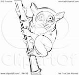 Tarsier Coloring Clipart Bamboo Outlined Illustration Royalty Vector Perera Lal 33kb 1024px 1080 sketch template