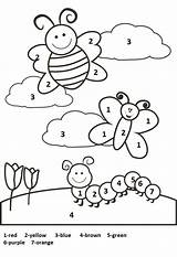 Number Coloring Preschoolactivities Toddler Preschoolers Raupe Zahlen Malvorlagen Actvities Schmetterling Lire Colori Marge Springtime sketch template