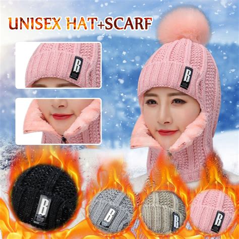 knitted plus velvet women hats earmuffs thermal cycling warm winter