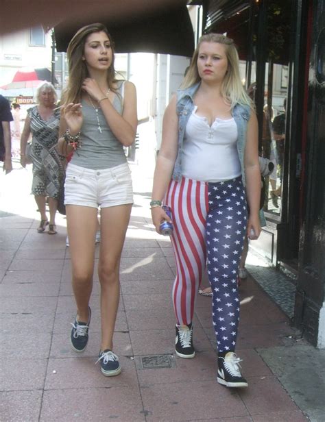 chubby teen and hot friends 2 leggings and cut off denim shorts