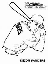 Sanders Deion Coloring Deportistas Sportspeople sketch template