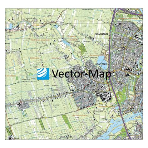 topografische kaart ijsselstein gemeente plattegronden vector map