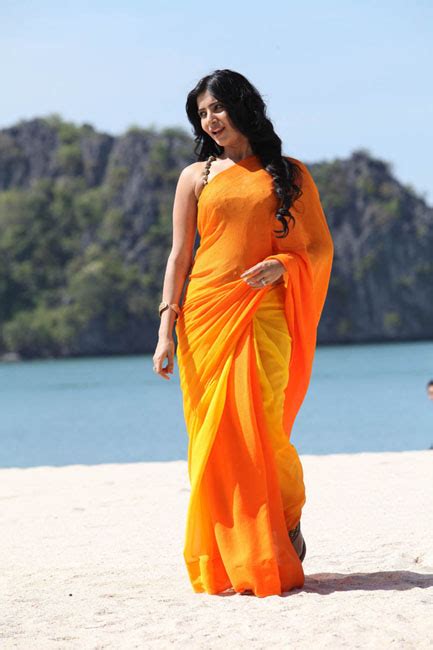 samantha hot stills  orange saree tollywood stars
