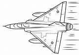 Jet Mirage Colorear Aereo Caccia Ausmalbild Zum sketch template