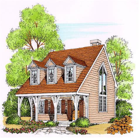 planned cottage pf cottage country narrow lot  floor master suite loft