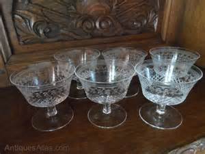 antiques atlas set of victorian etched champagne sundae glasses