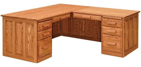 Walden Solid Oak L Shaped Desk Countryside Amish Furniture
