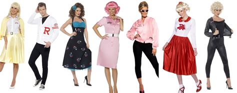 Grease Costume Ladies Mens Fancy Dress Outfit 1950s Licensed Grease