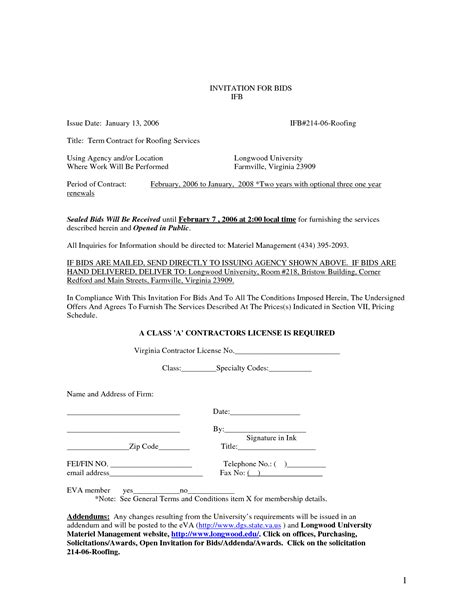 sample roofing contract  printable documents