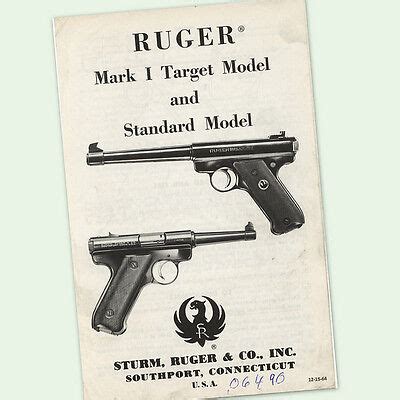 ruger mark  instructions parts owners gun manual   diagrams view assembly ebay