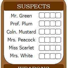 printable clue score sheets  microsoft word works