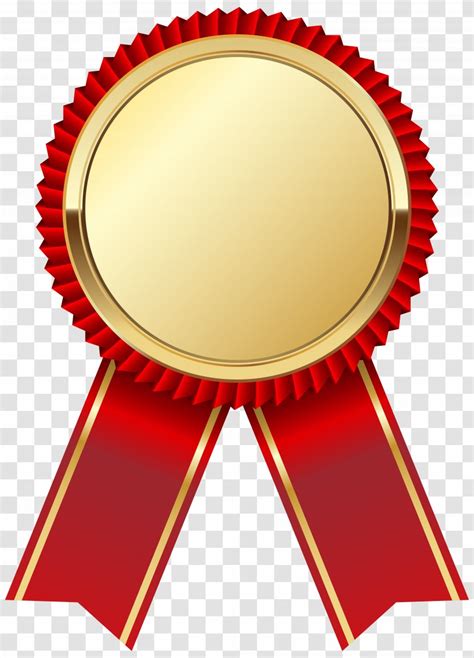 ribbon award gold medal  red clipart picture transparent png