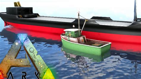 ark survival evolved cargo barge fishing boat floating platform