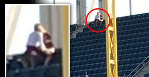 couple use empty stand at sports stadium for matchday ‘sex session