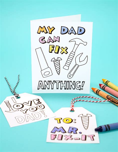 printable fathers day cards  color   images