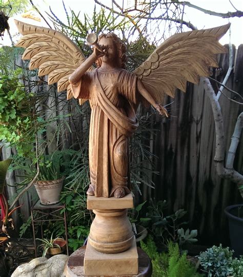 stunning large rustic carved wood angel wood angel carving rustic