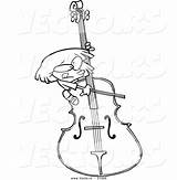 Bass Girl Cartoon Coloring Giant Playing Vector Cello Outlined Ron Leishman Instrument Getdrawings Royalty Getcolorings sketch template