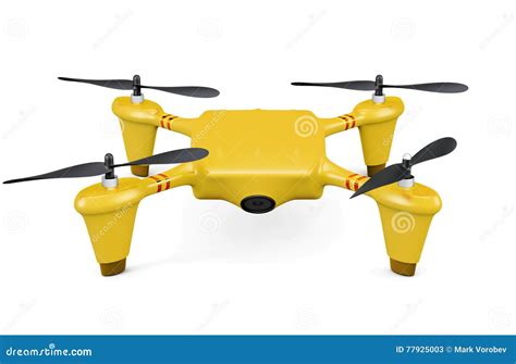 yellow drone isolated  white background  rendering stock illustration illustration