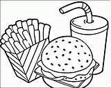 Fries Hamburger French sketch template