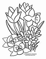 Spring Coloring Pages Flowers Easy Printable Color Kids Springtime Flower Children Leaves Will Classroom Sping Kindergarten sketch template