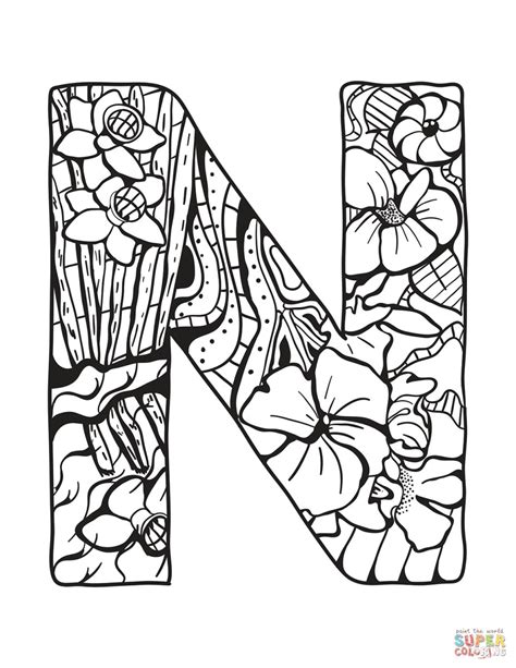printable coloring pages letters kids  adult coloring pages