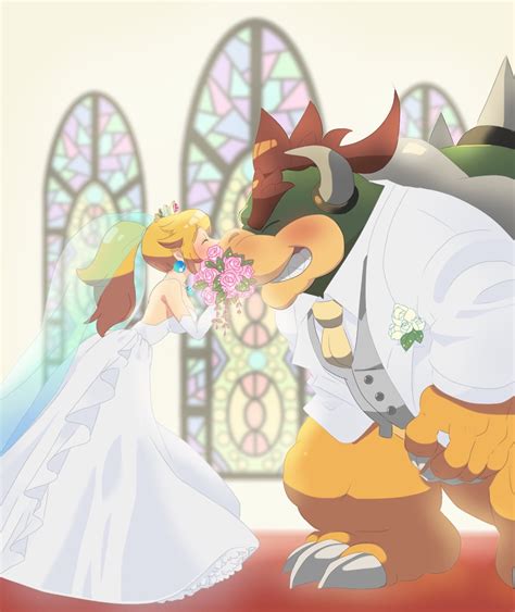 Safebooru 1girl Alternate Hairstyle Blonde Hair Bouquet Bowser Bridal