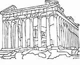 Partenon Atene sketch template